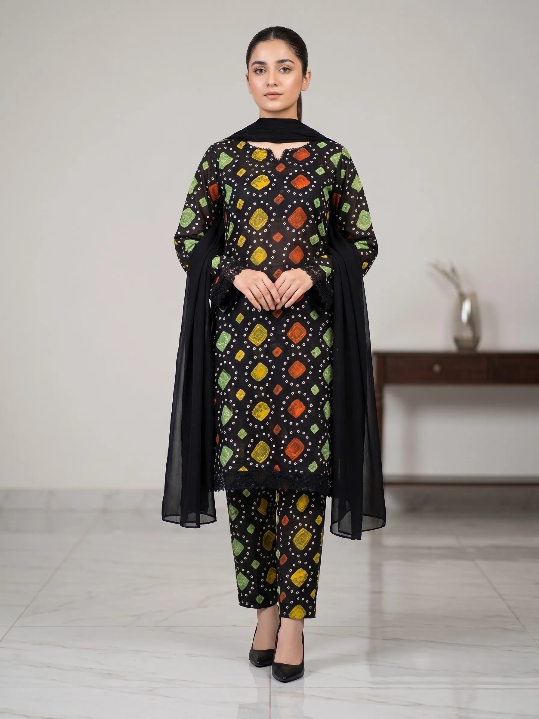 Midnight Chunri 3-Piece Suit