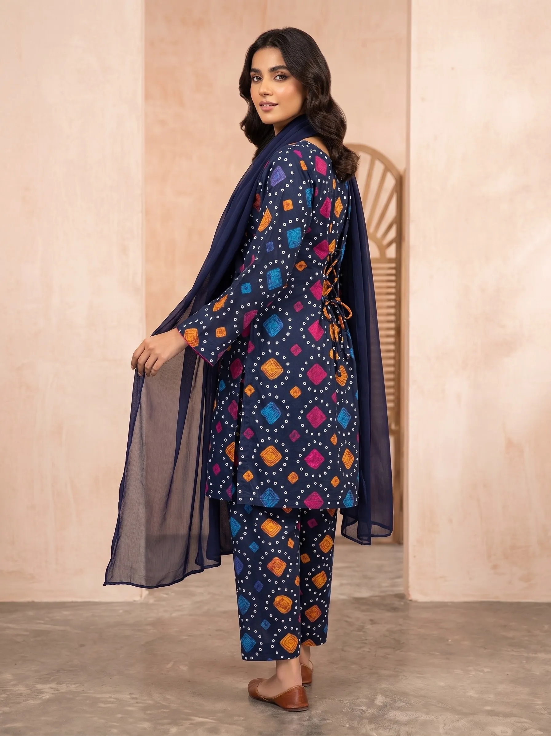Indigo Bandhani 3-Piece Suit