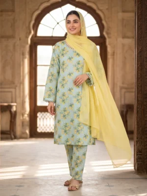 Pastel Meadow Printed 3-Piece Suit