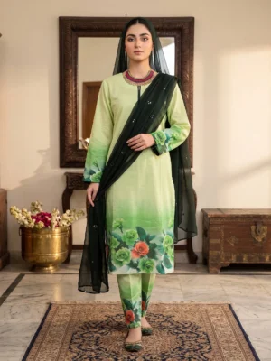 Mint Flora Ombré 3-Piece Suit