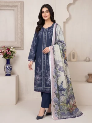 Navy Scenic Floral 3-Piece Suit