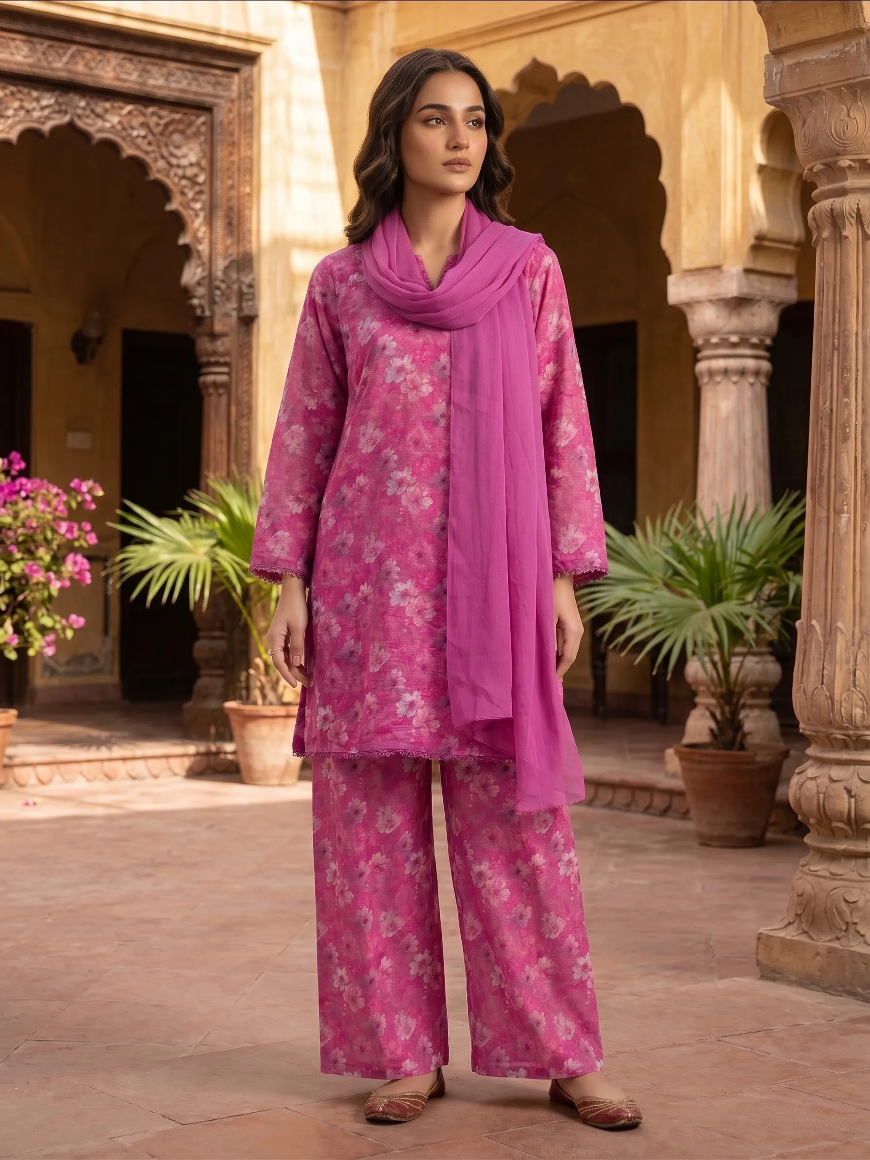 Magenta Mist Floral 3-Piece Suit