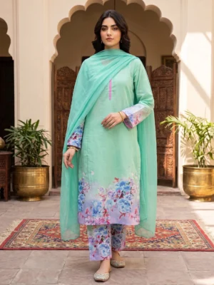 Aqua Breeze Floral 3-Piece Suit