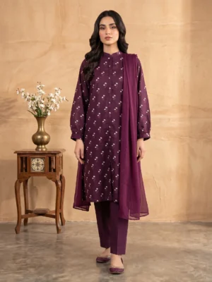 Plum Bootee Lawn 3-Piece Suit